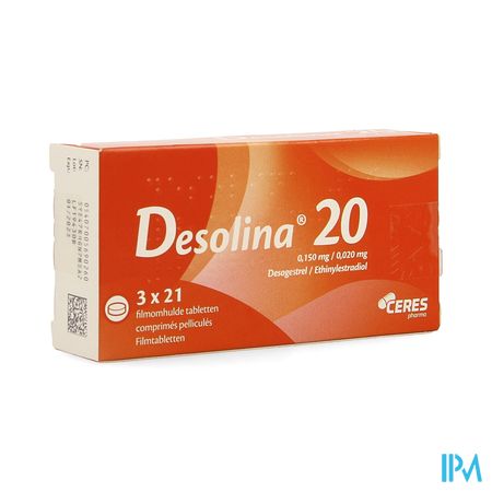 Desolina 20 0,020mg/0,150mg Comp 3 X 21