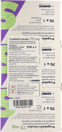 Pregabaline Sandoz 75mg Harde Caps 210 3