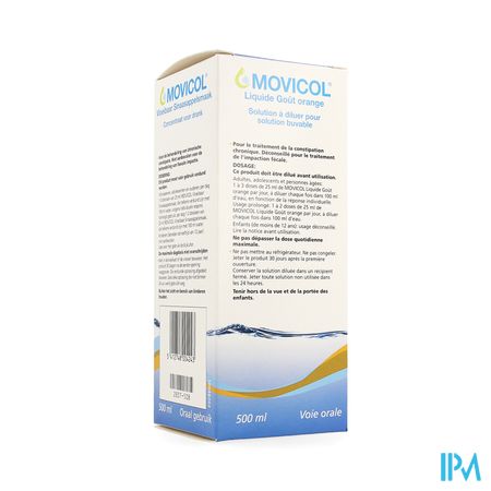 Movicol Liquide Gout Orange Sol Dil Buvable 500ml