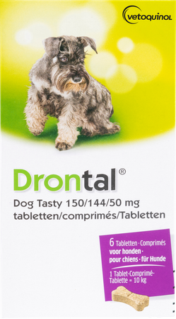 Drontal Tasty Bone 150/144/5mg 10kg Dog Comp 6 1
