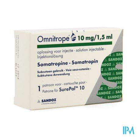 Omnitrope Sandoz 10mg/1,5ml Opl Inj Patroon Glas 1