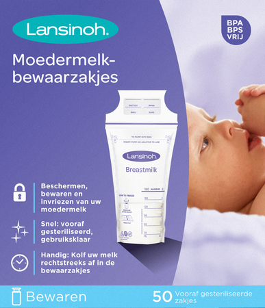 Lansinoh Bewaarzakjes Moedermelk 50 40056 2