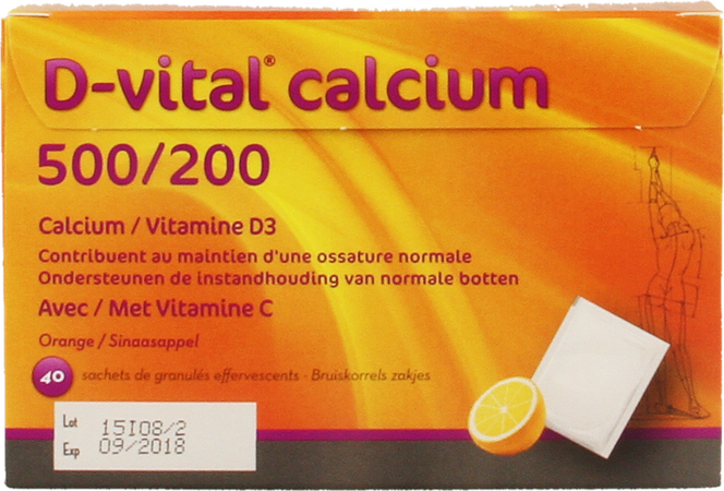 D-vital Calcium 500/200 Sinaas Zakjes 40 6