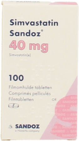Simvastatin Sandoz 40mg Comp 100 Alu/pvc 3