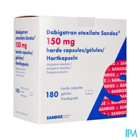 Dabigatran Etexilaat Sandoz 150mg Harde Caps 180