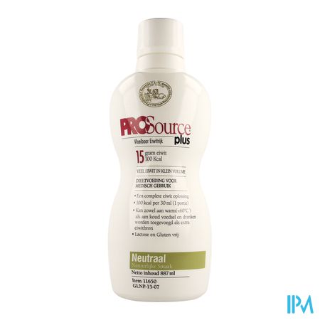 Prosource Plus Neutraal 15g Eiwit/30ml Fl 887ml 1