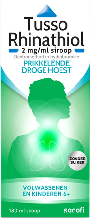 Tusso Rhinathiol 2mg/ml Siroop Volw Z/suiker 180ml 2