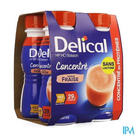 Delical Geconcentr. Aardbei 4x200ml