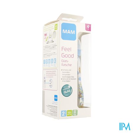 Mam Zuigfles Glas Feel Good 260ml Jongen