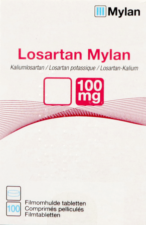Losartan Mylan 100mg Filmomh Tabl 100 X 100mg Flac 1