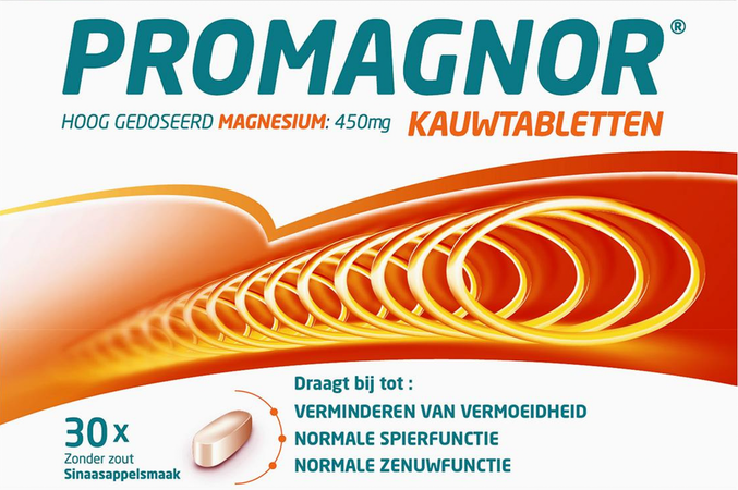 Promagnor: Hoog Gedoseerd Magnesium 450mg (30  Kauwtabletten) 2
