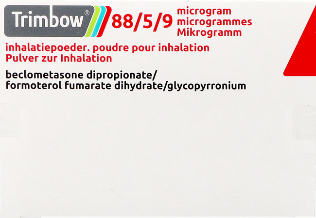 Trimbow 88/5 /9mcg Inhalatiepoeder Fl 3 (360d) 1