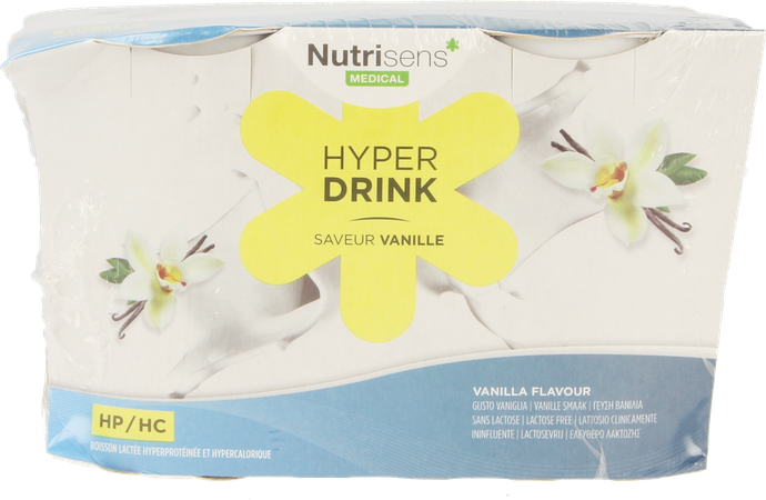 Hyperdrink Vanille Z/lactose Pack 4x200ml 1