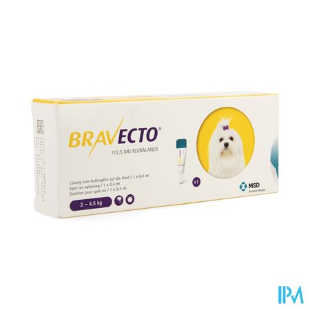 Bravecto 112,5mg Spot On Opl Hond 2-4,5kg Pipet 1 2