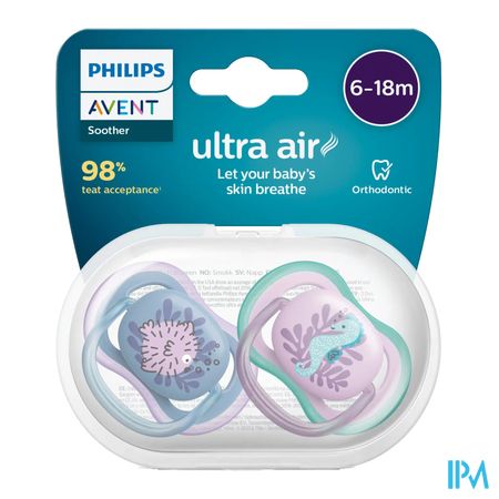Philips Avent Fopspeen +6m Ultra Air Dieren Mix 2