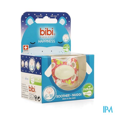 Bibi Fopspeen Hp Natural 4 Friends Glow Dark 6-16m