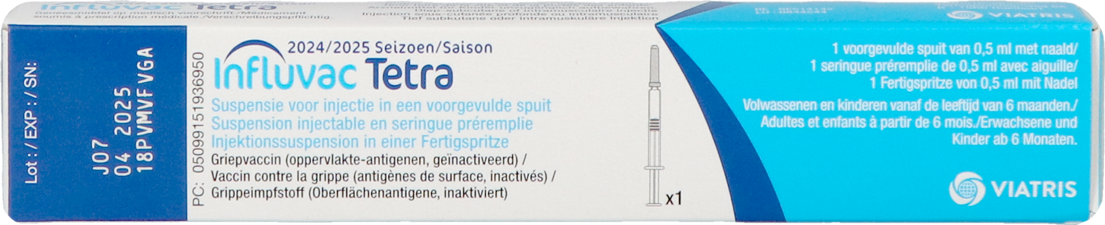 Influvac Tetra Susp Inj Voorgev.spuit 1x0,5ml 2024 3