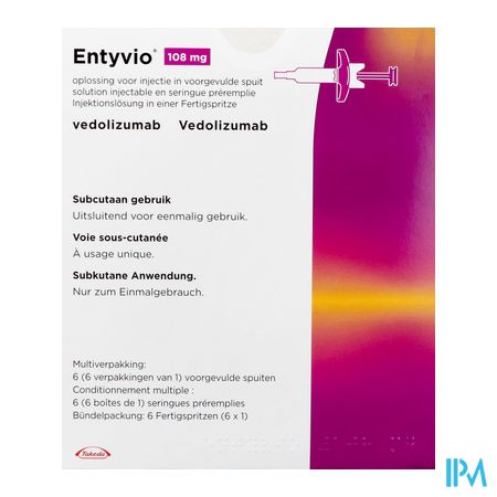 Entyvio 108mg Sol Inj Voorgevulde Spuit 6 1