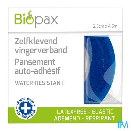 Biopax Zelfklevend Vingerverband Blauw 4,5mx2,5cm 1
