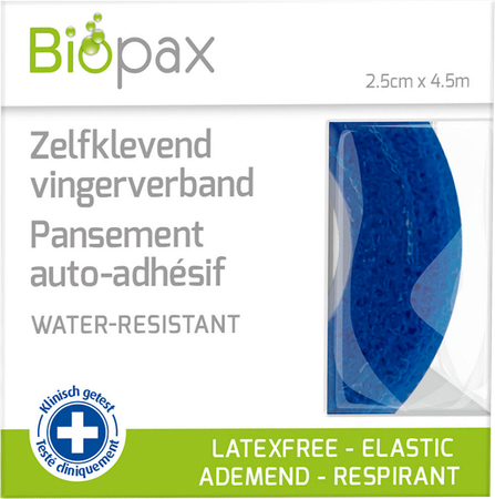 Biopax Zelfklevend Vingerverband Blauw 4,5mx2,5cm 1