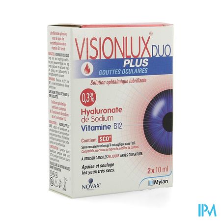 Visionlux Plus Oogdruppels Duo Fl 2 X 10ml