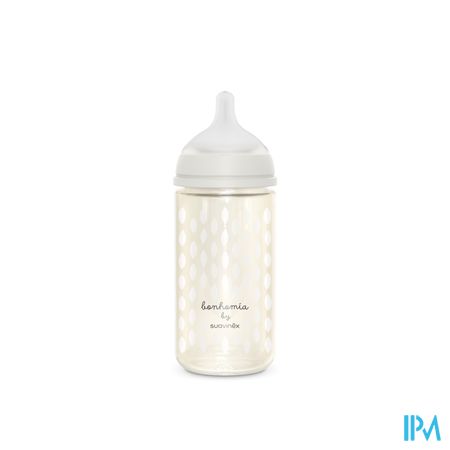 Suavinex Bonhomia Bottleglas Sili.feath.beige240ml 4