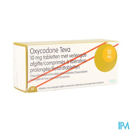 Oxycodone Teva 10mg Verlengde Afgifte Comp 60