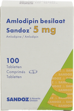Amlodipine Besilaat Sandoz Pot C0mp 100x 5mg 2