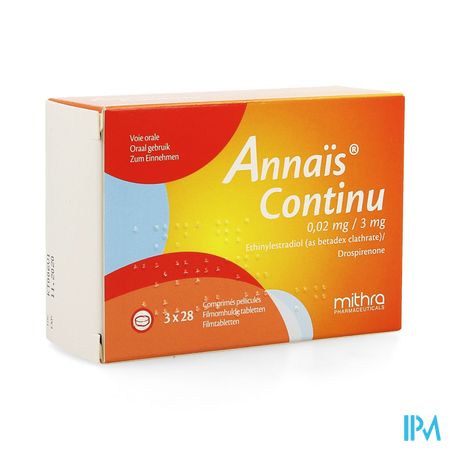 Annais Continu 3mg/0,020mg Filmomh Tabl 3 X 28