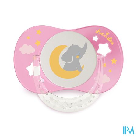 Luc&lea Fopspeen Nacht Ana 0-6m Ring Olifant Roze 2