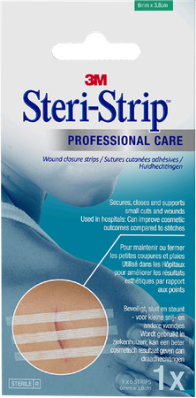 Steri-strip 3m Ster 6,0mmx 38mm Doos 1x 6 1542p-1 1