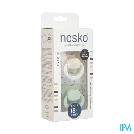 Nosko Fopspeen 18+ M Ivory Glow Dark + Mint