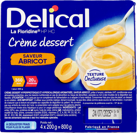 Delical Creme Dessert La Floridine Abrikoos 4x200g 2