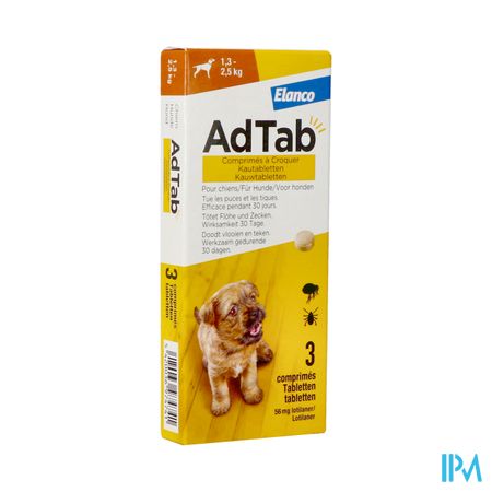 Adtab 56mg Chien >1,3kg-2,5kg Comp A Croquer 3