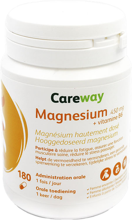 Careway Magnesium 450mg + Vitamine B6 Caps 180 1