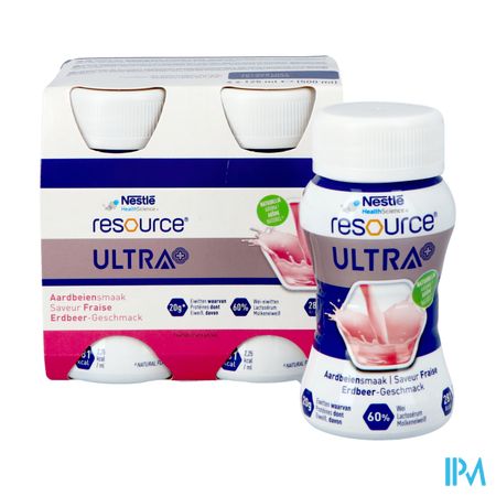 Resource Ultra+ Aardbeiensmaak 4x125ml 3