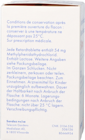 Methylfenidaat 54mg Sandoz Comp Liberat Prolong 30 5