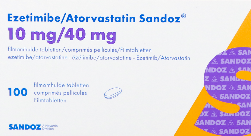 Ezetimibe Atorvastatin Sandoz 10/40mg Comp Pell100 2
