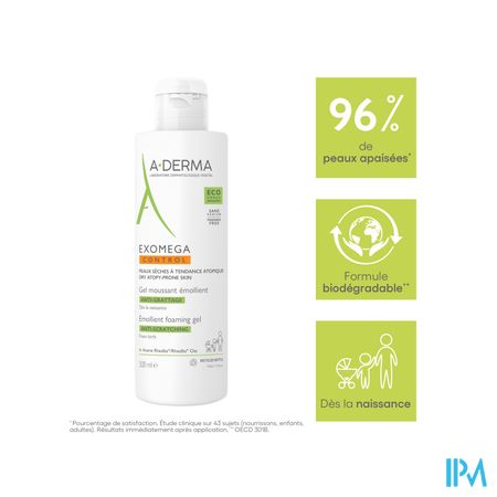Aderma Exomega Control Emolierend Gel Schuim.500ml 7