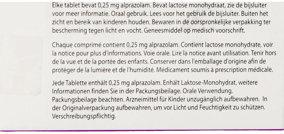 Alprazolam Ab Comp 60x0,25mg 3