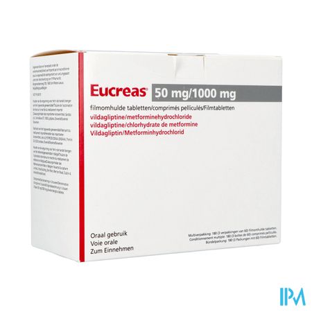 Eucreas 50mg/1000mg Pi Pharma Filmomh Tabl 180 Pip