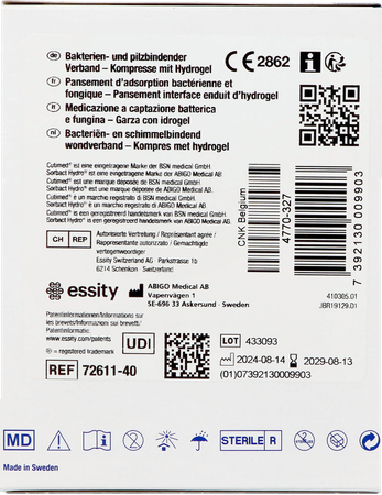 Cutimed Sorbact Hydro Gel 7,5cmx7,5cm 10 3