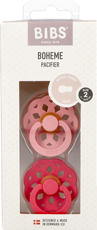 Bibs 2 Fopspeen Boheme Duo Dusty Pink&coral 1
