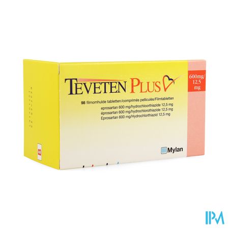 Teveten Plus 600 Comp 98 X 600mg/12,5mg