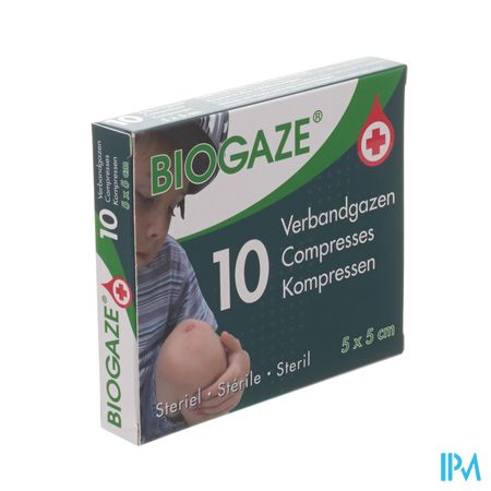 Biogaze 10 Compresses 5 x 5 cm