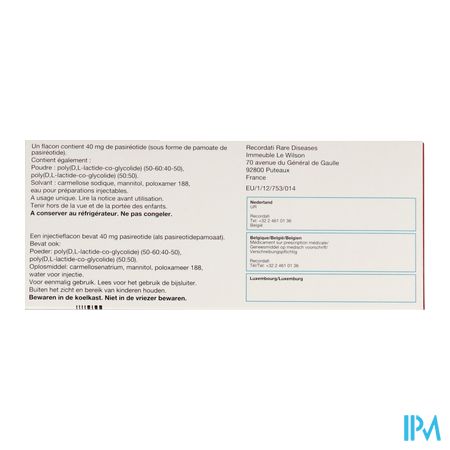 Signifor 40mg Pdr+solv Vr Susp Inj 1fl+voorg.spuit 3