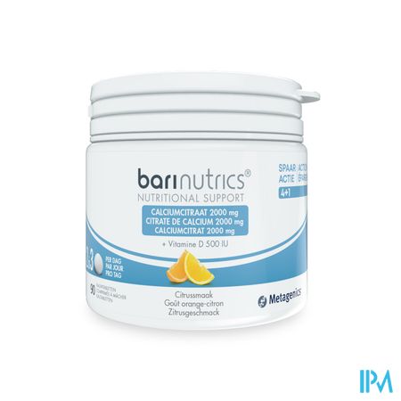 Barinutrics Calciumcitraat Citrus Kauwtabl 90