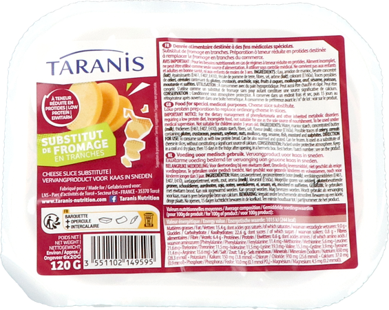 Taranis Vervangproduct Kaas Sneden 120g 1