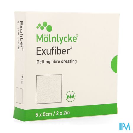 Exufiber Gelling Fibre Dressing Ster 5 X 5cm 10