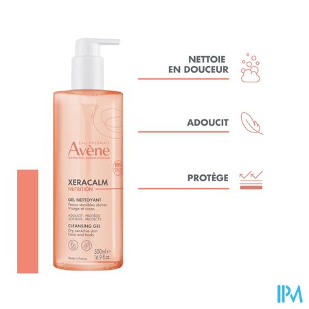 Avene Xeracalm Nutrition Gel Nettoyant 500ml 3